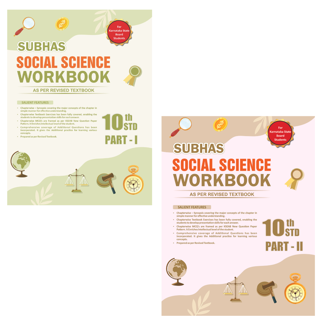 Subhas 10th Std Social Science Workbook Part 1 & Part 2