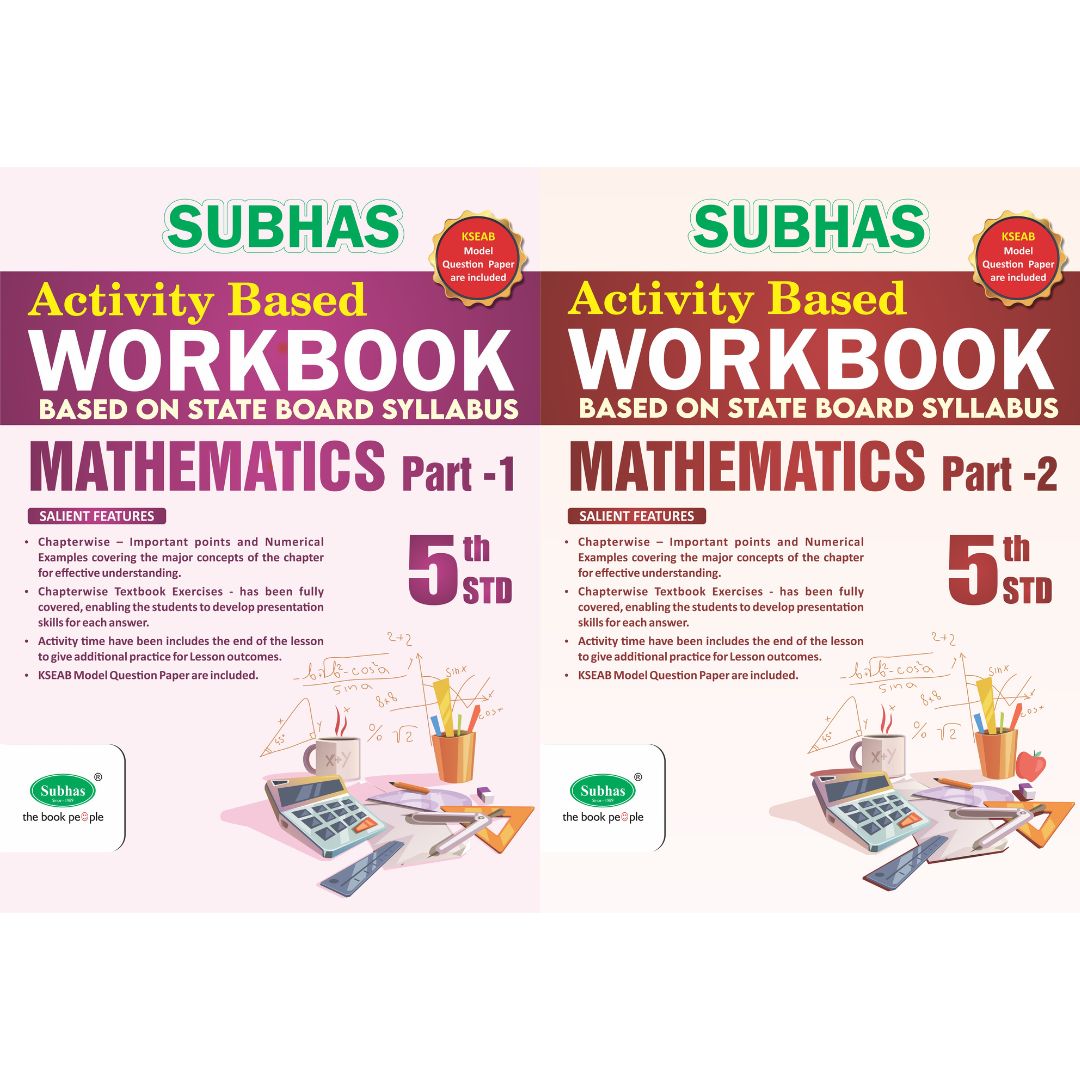 Subhas 5th Standard Activity Based Workbook Mathematics Part 1 & Part 2
