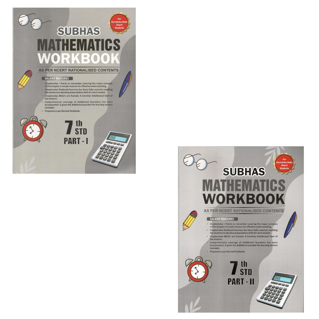 Subhas 7th Standard Workbook Mathematics Part 1 & 2