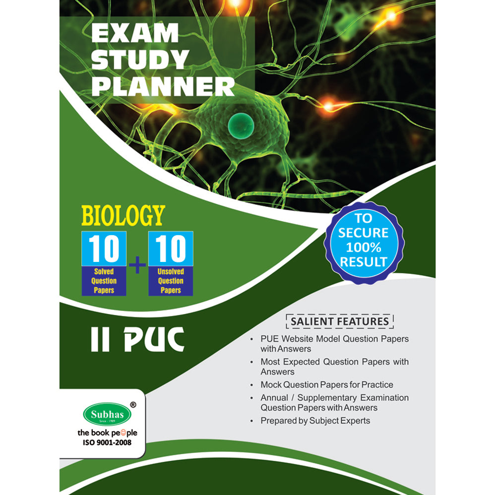 10+10 EXAM STUDY PLANNER BIOLOGY 2ND PUC